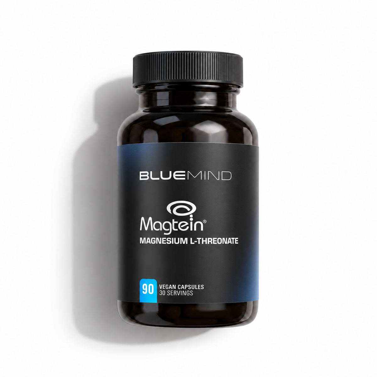 BLUEMIND Magnesium-L-Threonat Magtein® – Dose mit 90 veganen Kapseln, Vorderseite