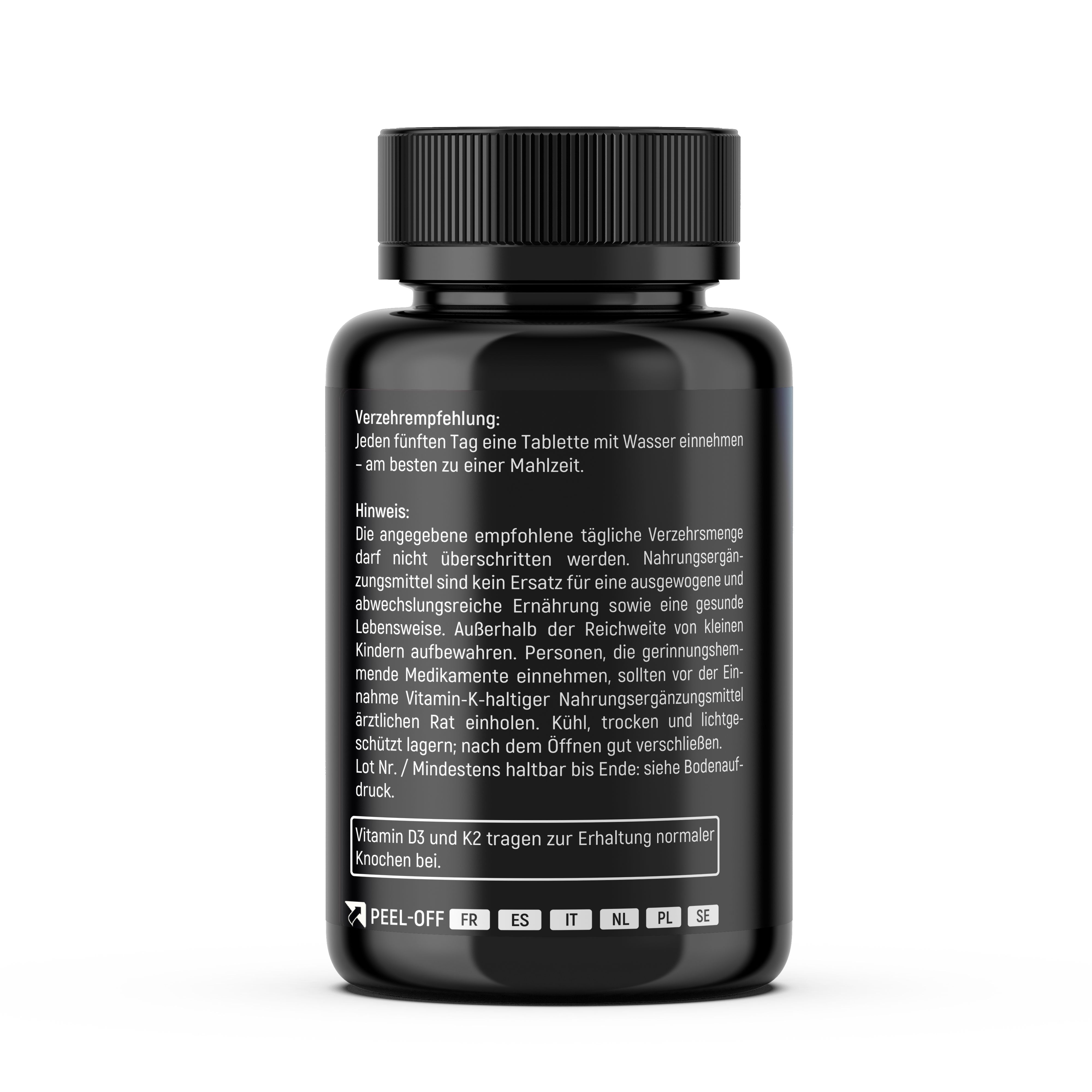 Vitamin D3 + K2 – 5.000 I.E. / 100 Mikrogramm | 180 Tabletten