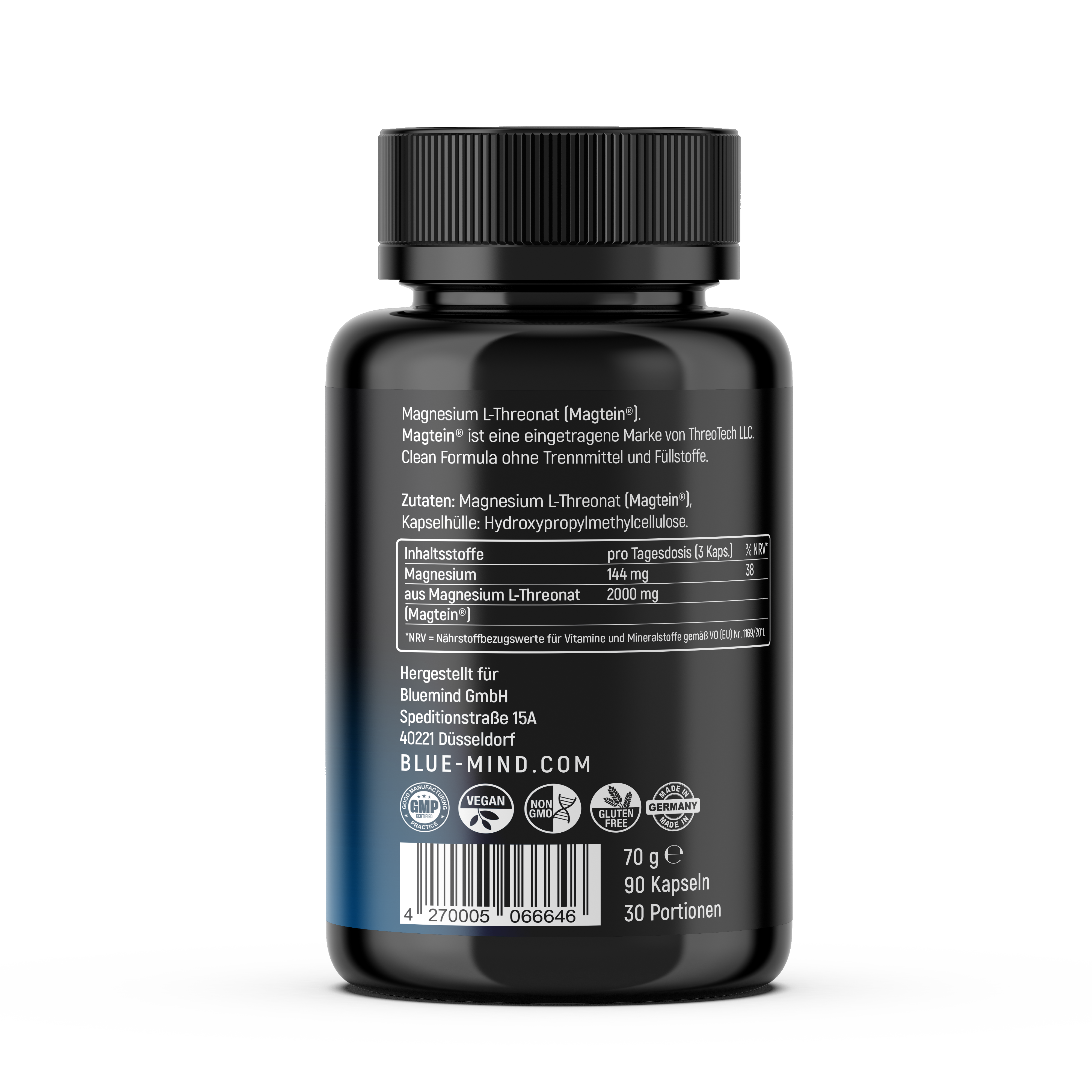 Magnesium-L-Threonat – Magtein® | 90 Kapseln