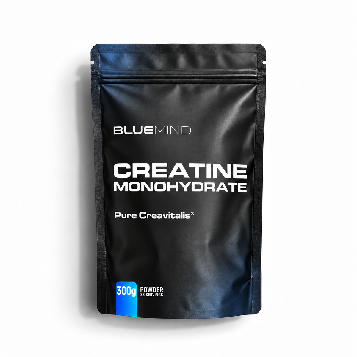 BLUEMIND Kreatin Monohydrat Creavitalis® – Beutel mit 300 g Pulver, Vorderseite