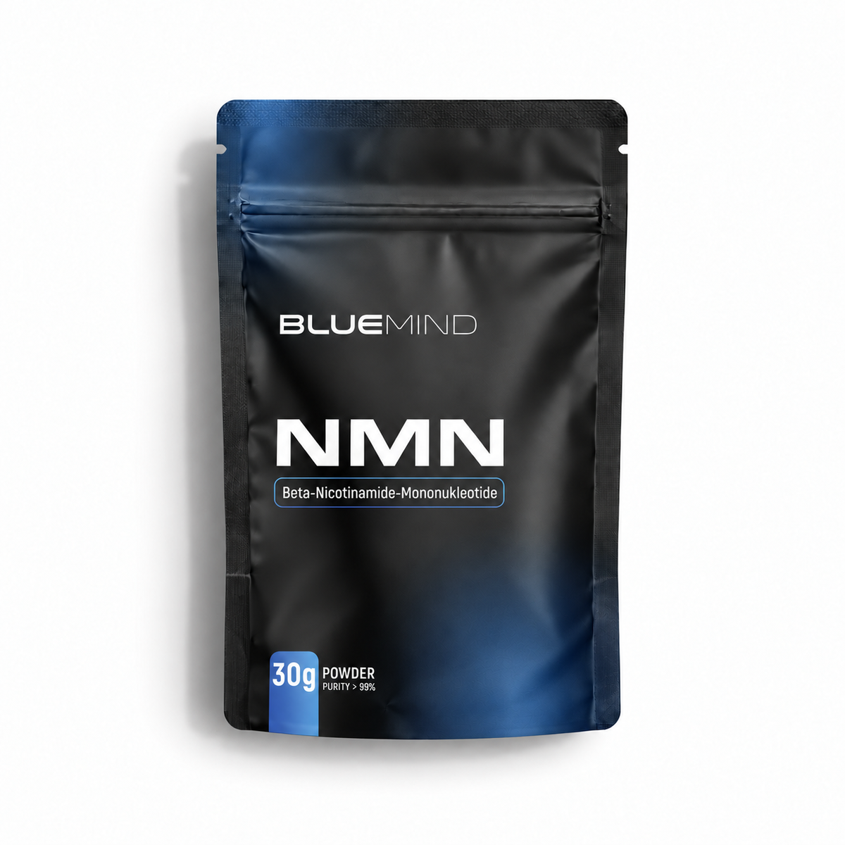 BLUEMIND NMN Pulver (Beta-Nicotinamid-Mononukleotid) – Beutel 30 g, Vorderseite